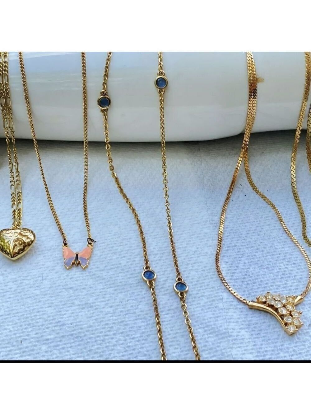 VTG 8 Piece Costume Jewelry Necklace Lot Napier Sarah Coventry Rhinestone Lucite